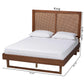 Baxton Studio Rondell Mid-Century Modern Ash Walnut Woven Rattan Queen Size Bed | Beds | Modishstore - 4