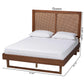 Baxton Studio Rondell Mid-Century Modern Ash Walnut Woven Rattan King Size Bed | Beds | Modishstore - 3