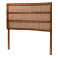 Baxton Studio Berne Mid-Century Modern Ash Walnut Finished Wood King Size Headboard with Rattan | Headboards | Modishstore - 2