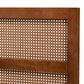 Baxton Studio Berne Mid-Century Modern Ash Walnut Finished Wood King Size Headboard with Rattan | Headboards | Modishstore - 4