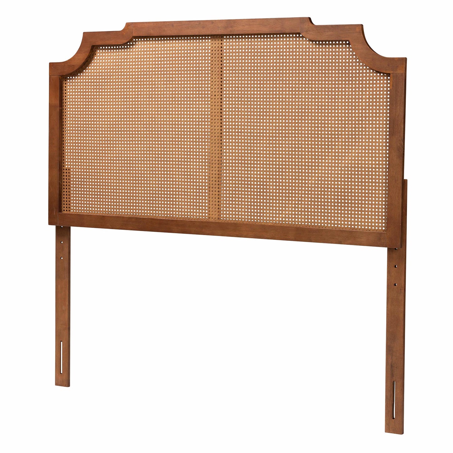 Baxton Studio Fortuna Classic and Traditional Ash Walnut Finished Wood King Size Headboard with Rattan | Headboards | Modishstore - 2