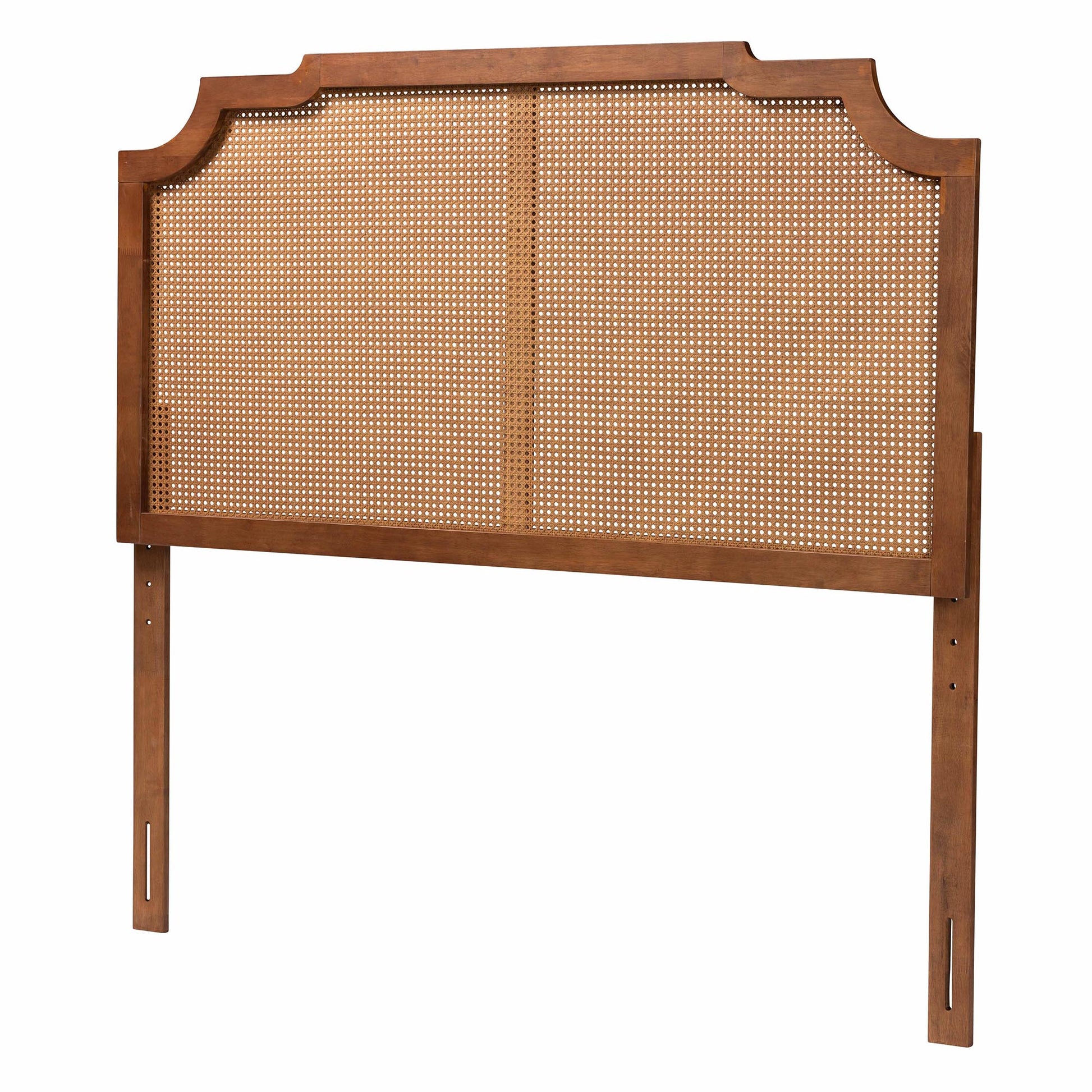 Baxton Studio Fortuna Classic and Traditional Ash Walnut Finished Wood King Size Headboard with Rattan | Headboards | Modishstore - 2