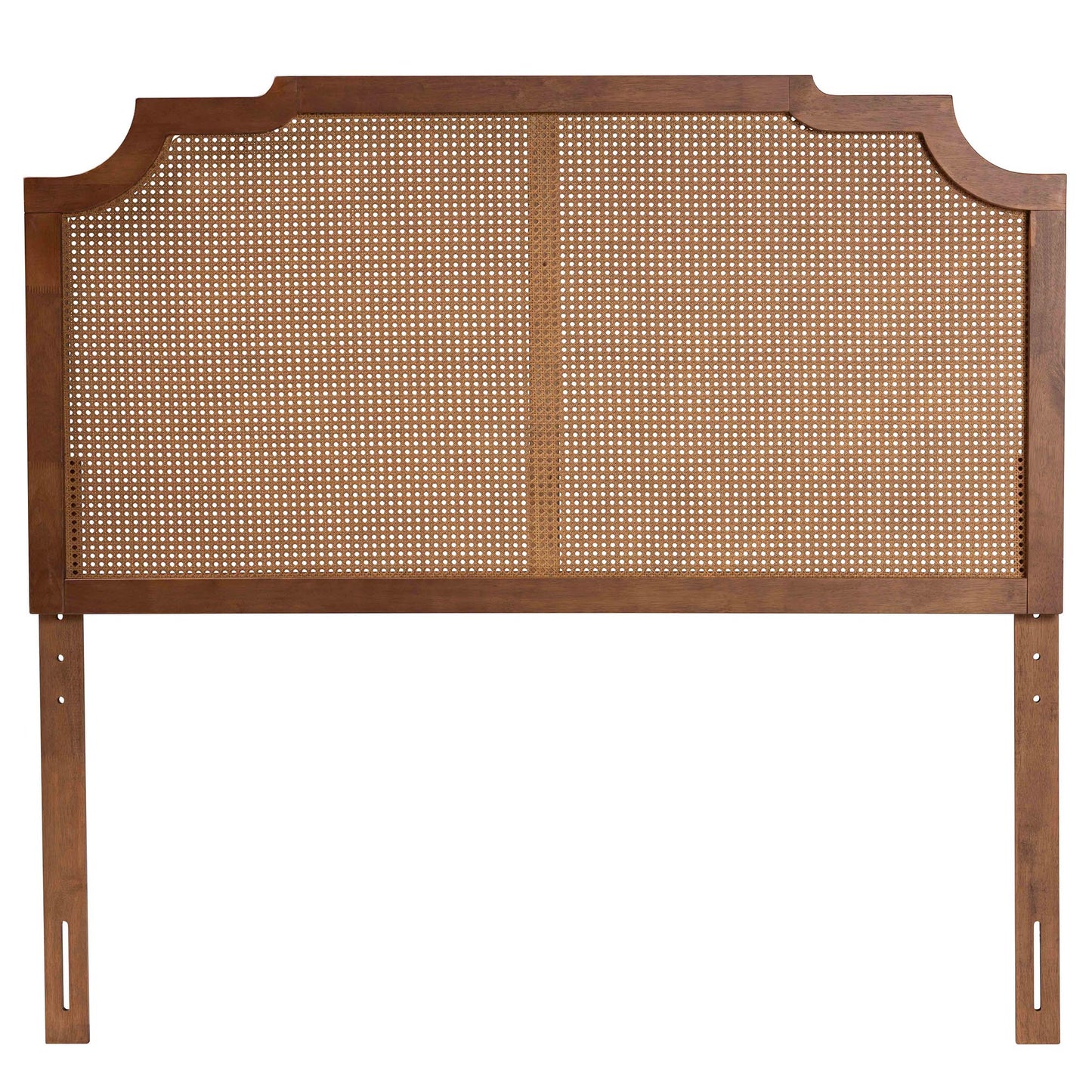 Baxton Studio Fortuna Classic and Traditional Ash Walnut Finished Wood King Size Headboard with Rattan | Headboards | Modishstore - 3