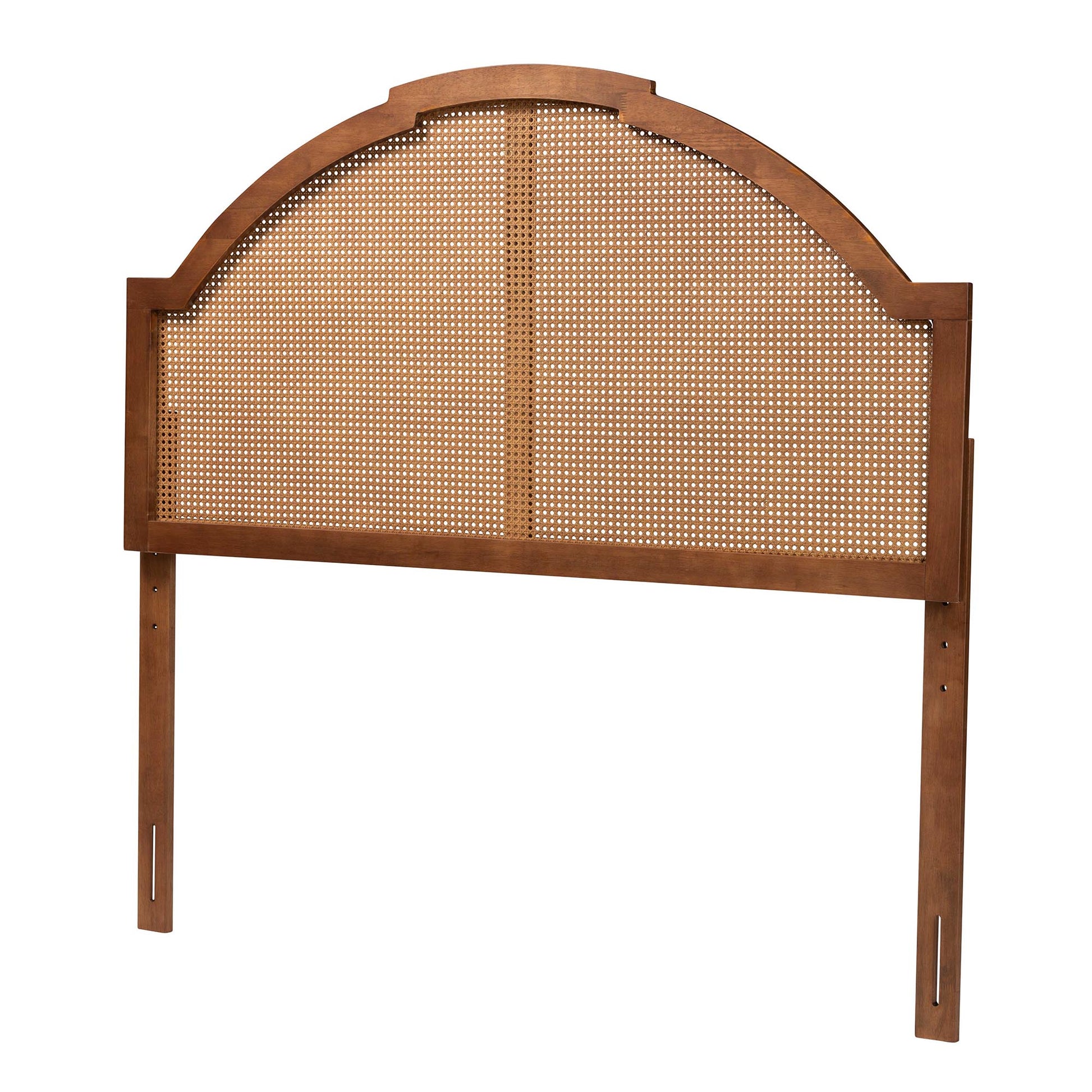 Baxton Studio Madeline Classic and Traditional Ash Walnut Finished Wood King Size Headboard with Rattan | Headboards | Modishstore - 2