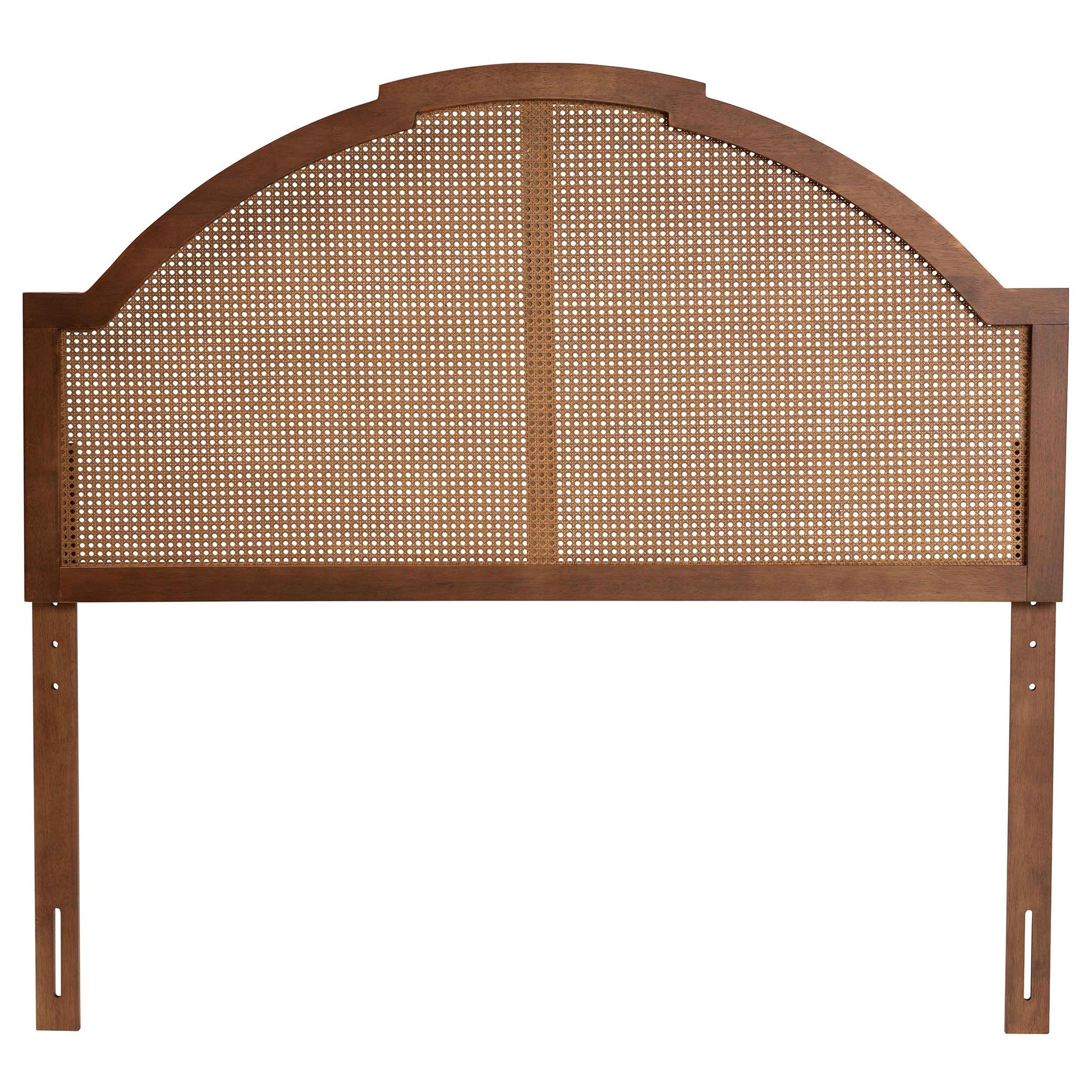 Baxton Studio Madeline Classic and Traditional Ash Walnut Finished Wood King Size Headboard with Rattan | Headboards | Modishstore - 3