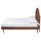 Baxton Studio Mendel Mid-Century Walnut Brown Wood and Rattan Queen Size Platform Bed | Beds | Modishstore - 7