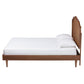 Baxton Studio Camden Mid-Century Walnut Brown Wood and Rattan Queen Size Platform Bed | Beds | Modishstore - 7