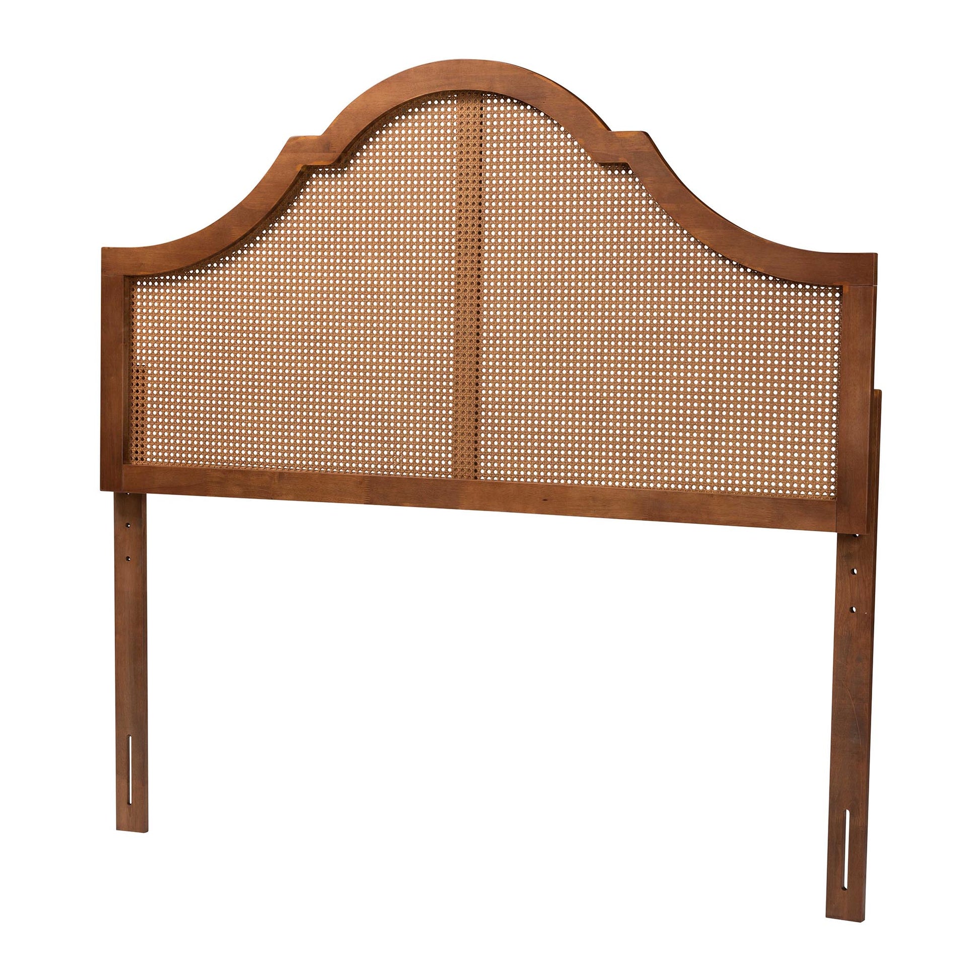 Baxton Studio Camila Classic and Traditional Ash Walnut Finished Wood King Size Headboard with Rattan | Headboards | Modishstore - 2