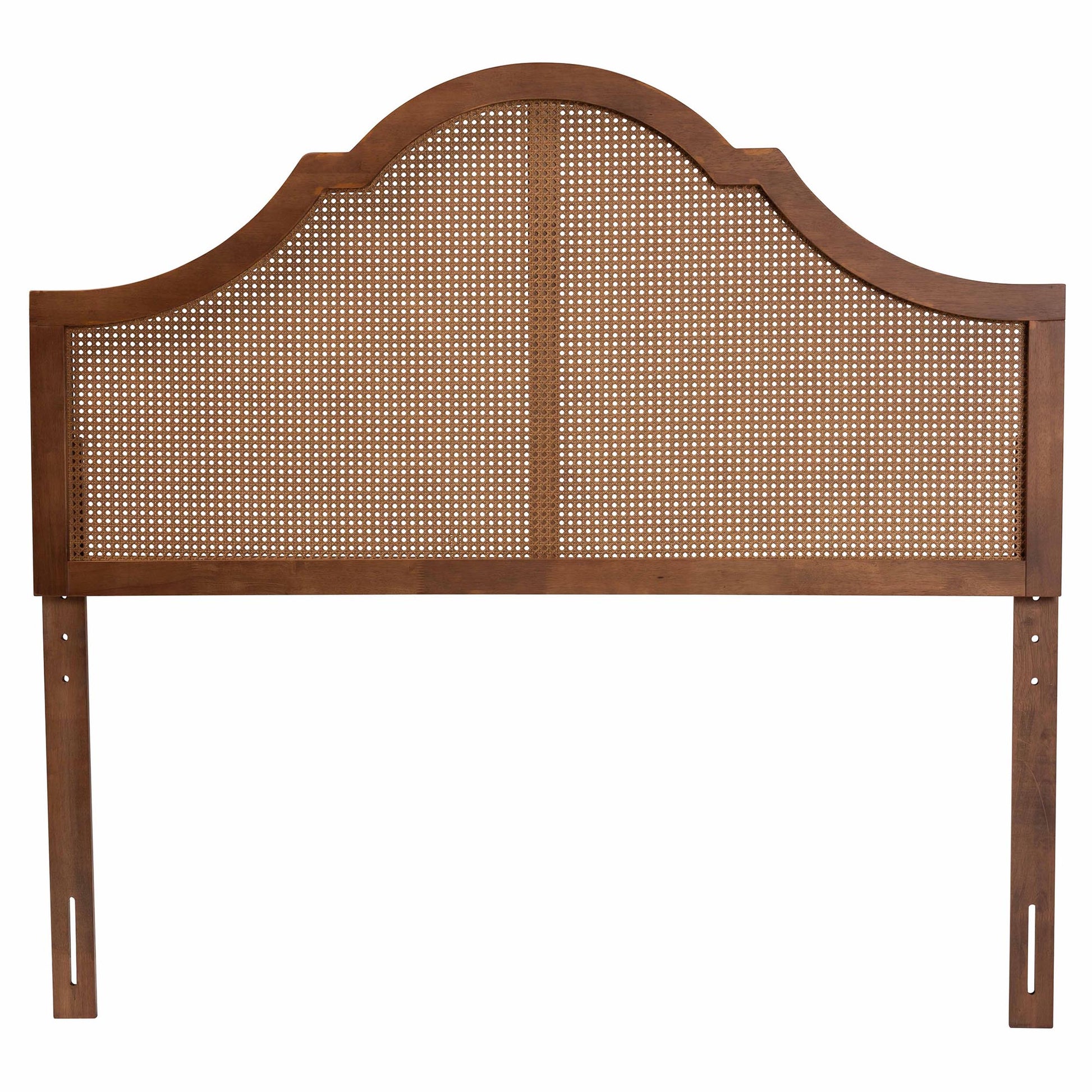 Baxton Studio Camila Classic and Traditional Ash Walnut Finished Wood Queen Size Headboard with Rattan | Headboards | Modishstore - 5