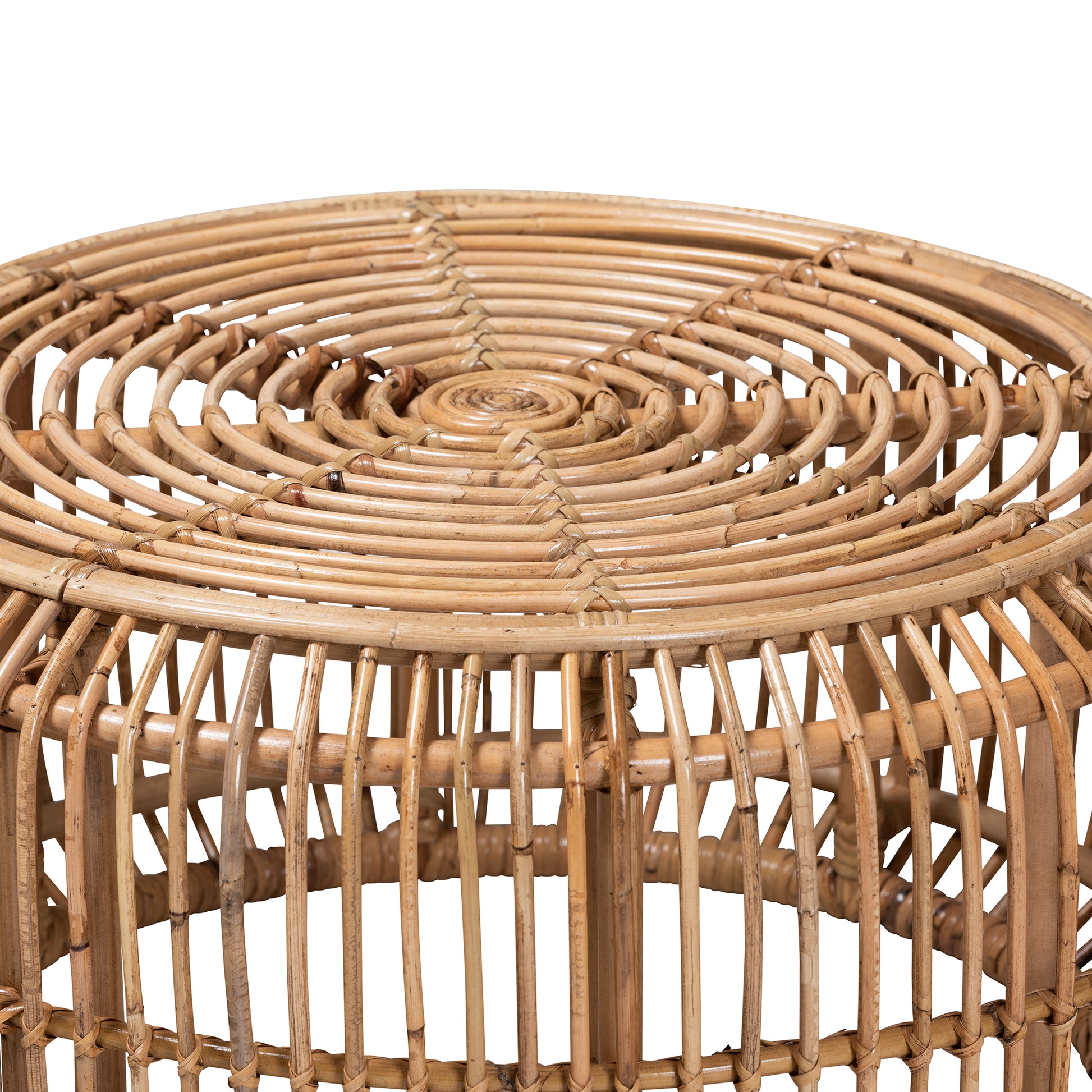 Baxton Studio bali & pari Aliane Modern Bohemian Natural Brown Antique Rattan Coffee Table | Coffee Tables | Modishstore - 3