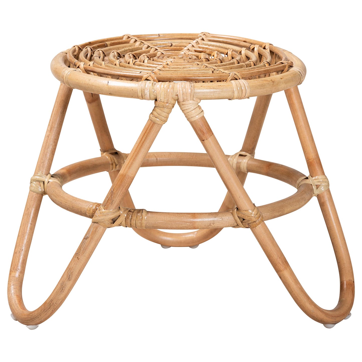 Baxton Studio bali & pari Jacinda Modern Bohemian Natural Brown Rattan End Table | End Tables | Modishstore - 2