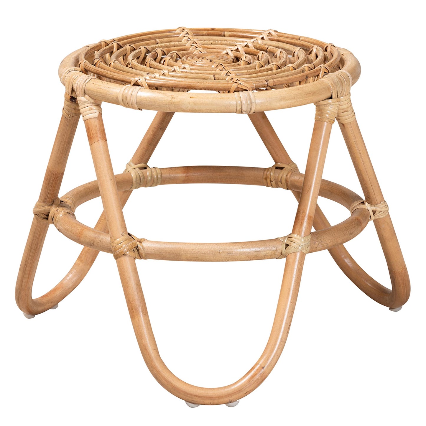 Baxton Studio bali & pari Jacinda Modern Bohemian Natural Brown Rattan End Table | End Tables | Modishstore - 3