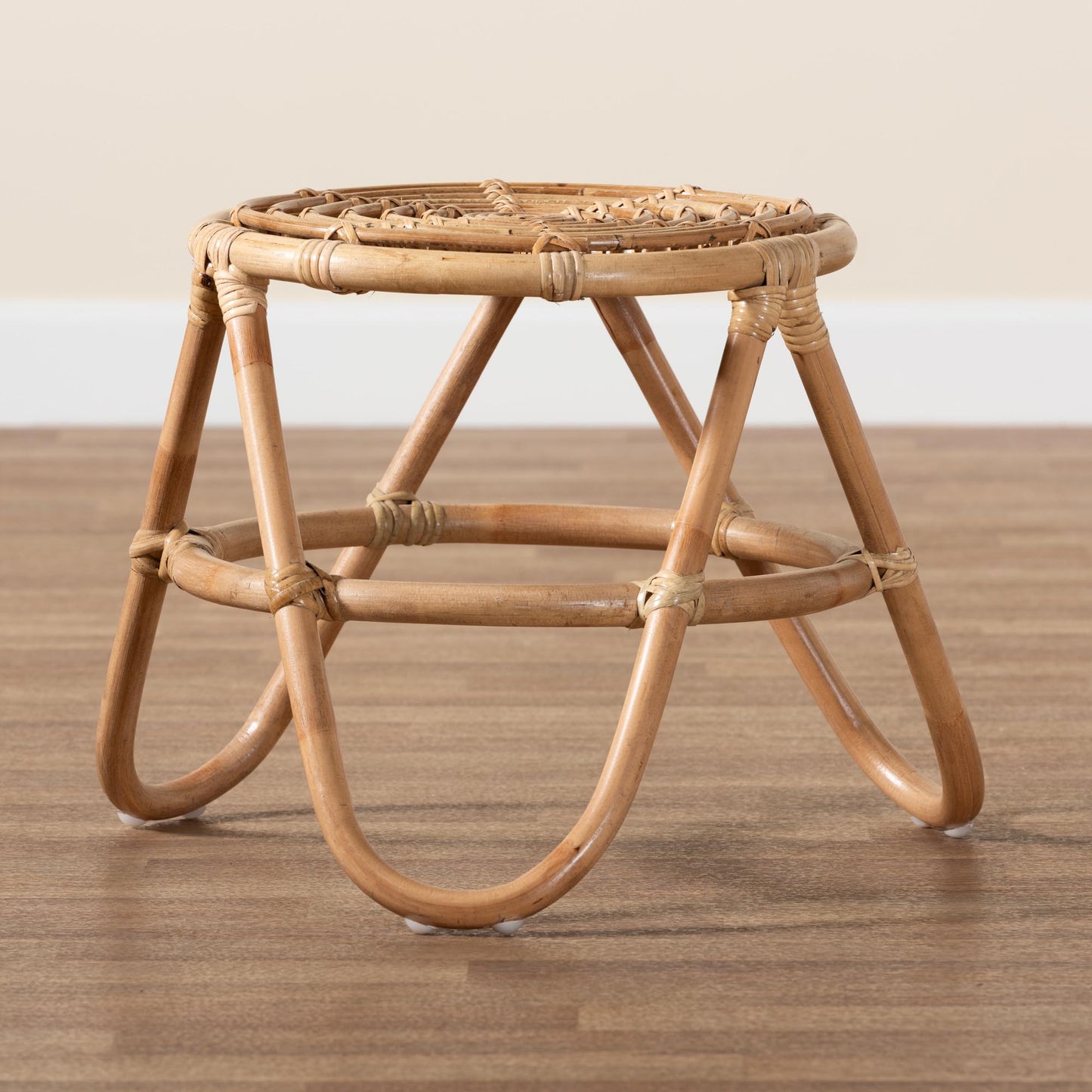 Baxton Studio bali & pari Jacinda Modern Bohemian Natural Brown Rattan End Table | End Tables | Modishstore - 7