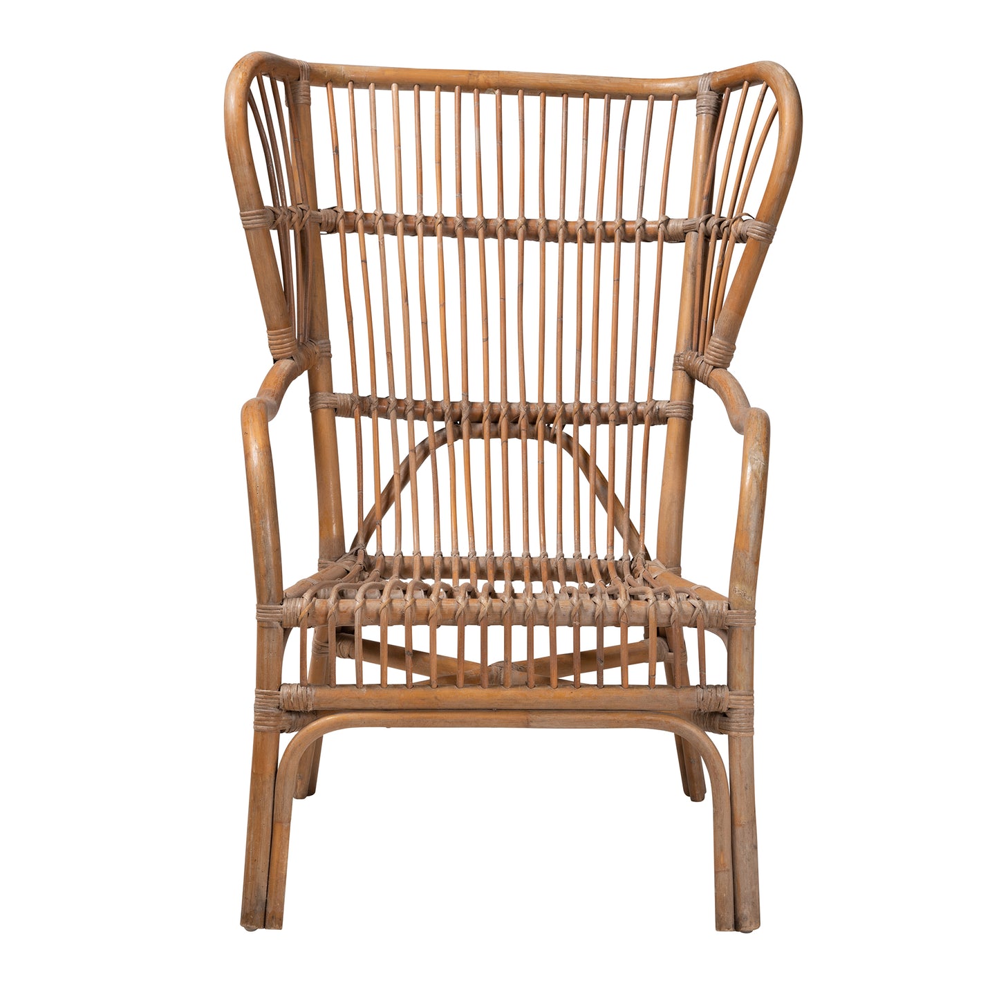 Baxton Studio bali & pari Lamaria Modern Bohmenian Natural Brown Antique Rattan Armchair | Armchairs | Modishstore - 5