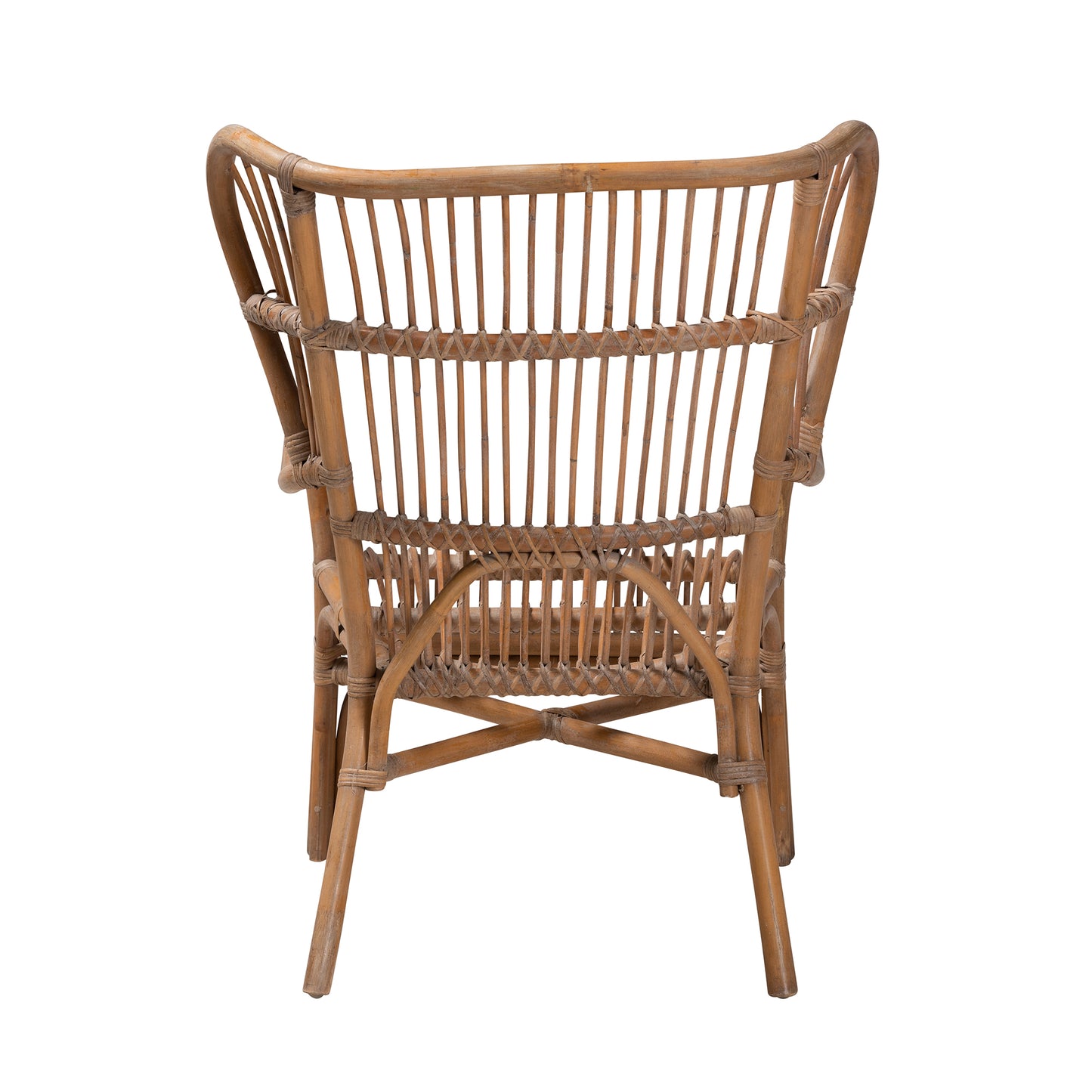 Baxton Studio bali & pari Lamaria Modern Bohmenian Natural Brown Antique Rattan Armchair | Armchairs | Modishstore - 7