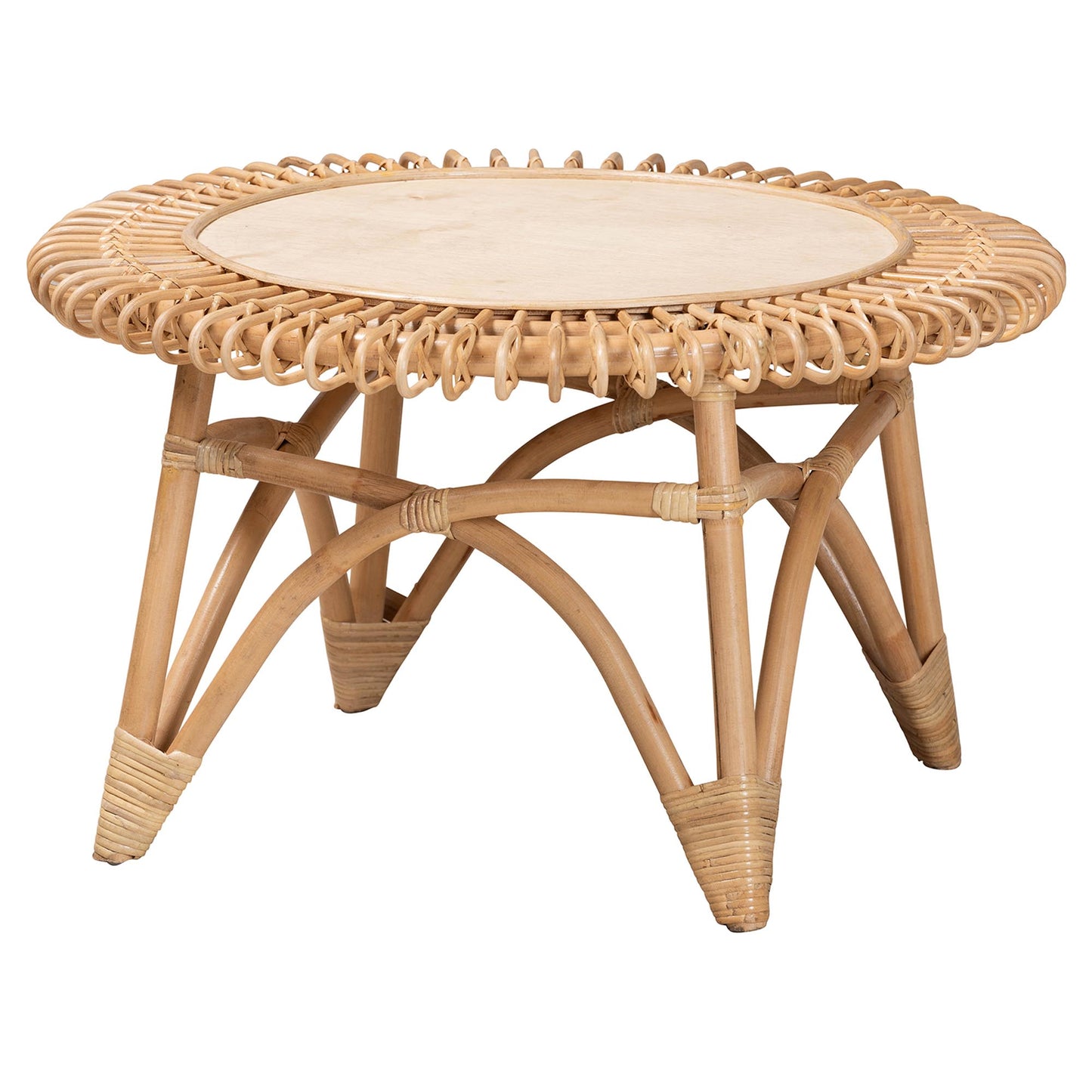 Baxton Studio bali & pari Elani Modern Bohemian Natural Rattan Coffee Table | Coffee Tables | Modishstore - 2