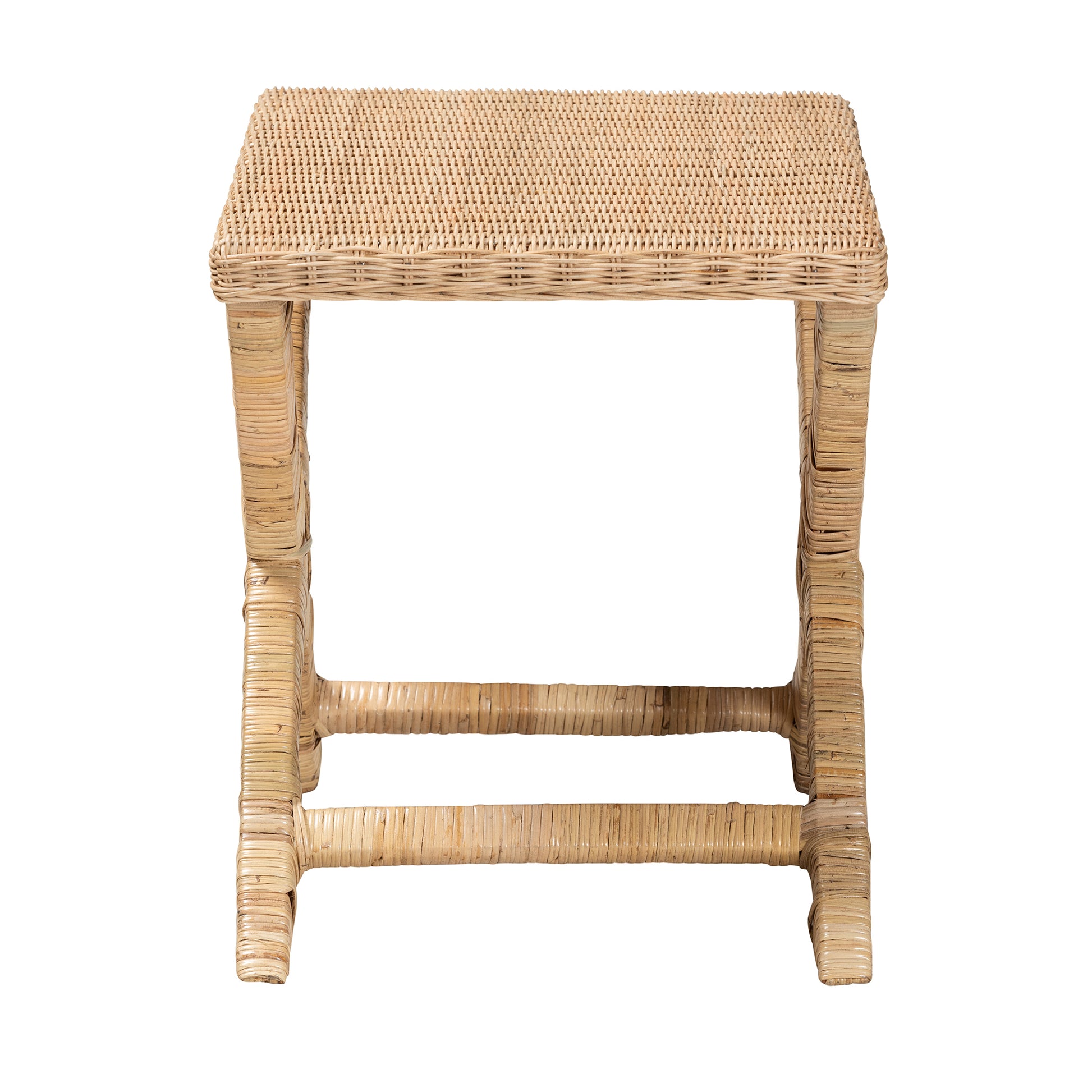 Baxton Studio bali & pari Farica Modern Bohemian Natural Rattan And Mahogany Accent Bench | Benches | Modishstore - 4