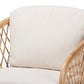 Baxton Studio bali & pari Patsy Modern Bohemian White Fabric and Natural Brown Rattan Armchair | Accent Chairs | Modishstore - 6