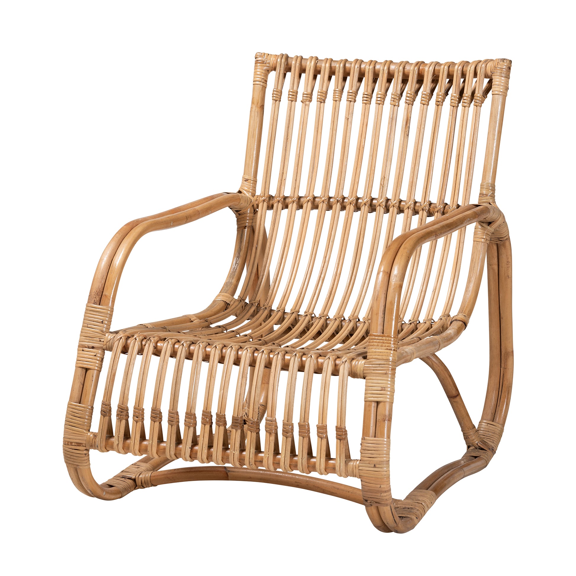 Baxton Studio bali & pari Blanca Modern Bohemian Natural Rattan Accent Chair | Accent Chairs | Modishstore - 2