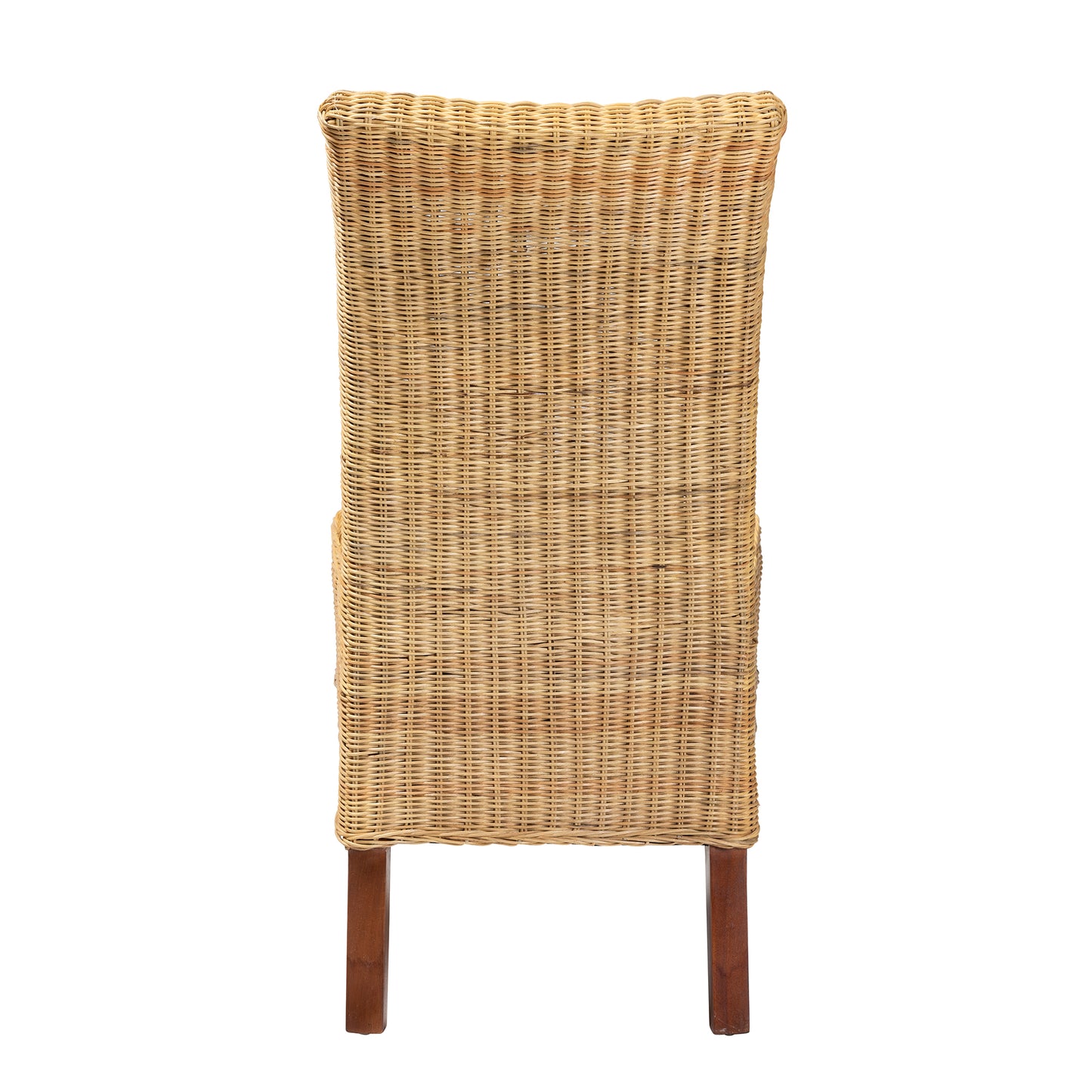 Baxton Studio bali & pari Shamara Modern Bohemian Natural Rattan and Mahogany Wood Dining Chair | Dining Chairs | Modishstore - 5