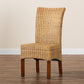 Baxton Studio bali & pari Shamara Modern Bohemian Natural Rattan and Mahogany Wood Dining Chair | Dining Chairs | Modishstore - 9