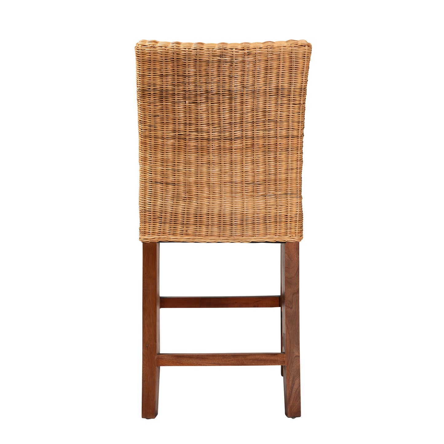 Baxton Studio bali & pari Racquel Modern Bohemian Natural Rattan and Mahogany Wood Counter Stool | Counter Stools | Modishstore - 5