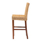 Baxton Studio bali & pari Racquel Modern Bohemian Natural Rattan and Mahogany Wood Bar Stool | Bar Stools | Modishstore - 6