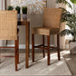 Baxton Studio bali & pari Racquel Modern Bohemian Natural Rattan and Mahogany Wood Bar Stool | Bar Stools | Modishstore