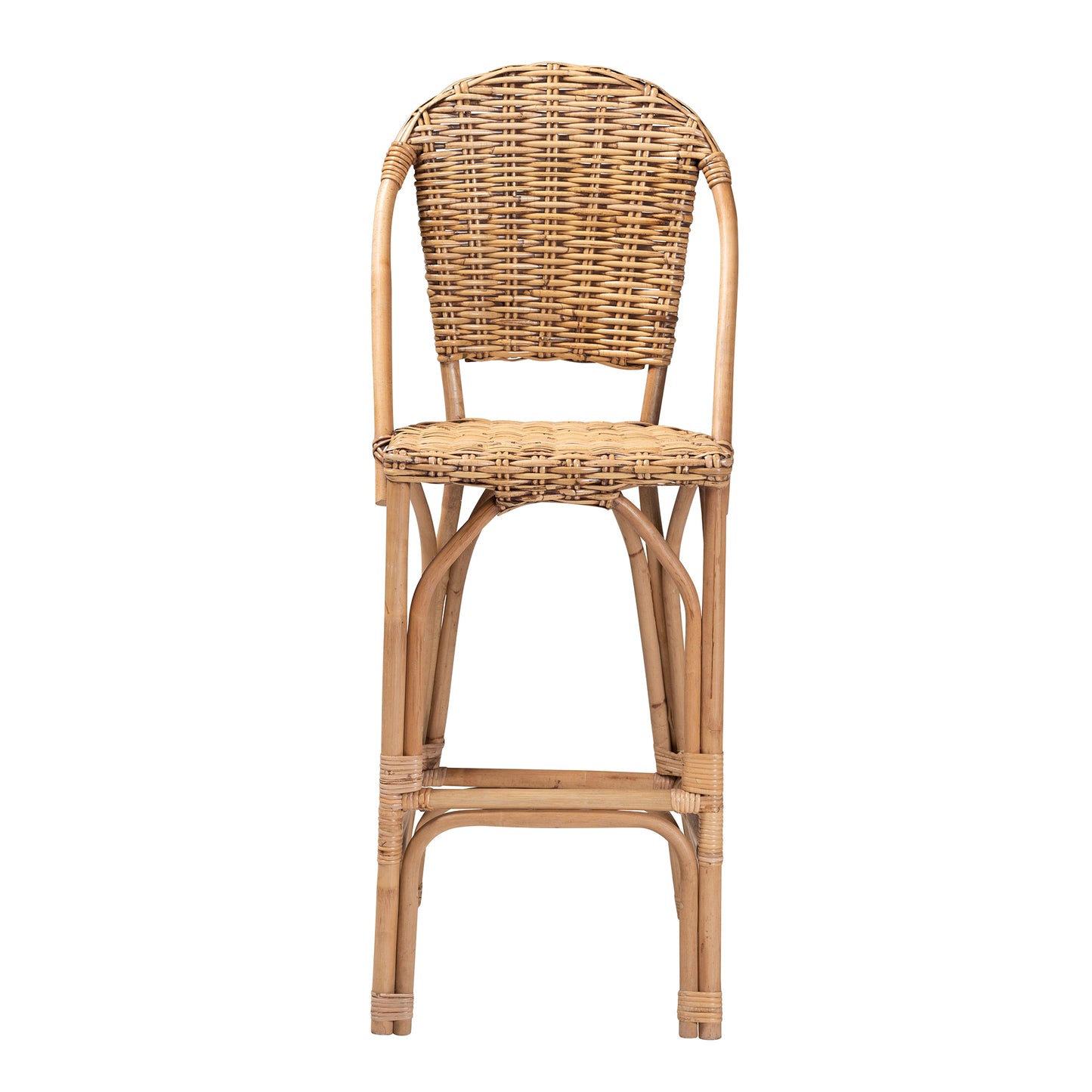 Baxton Studio bali & pari Neola Modern Bohemian Natural Rattan Bar Stool | Bar Stools | Modishstore - 3