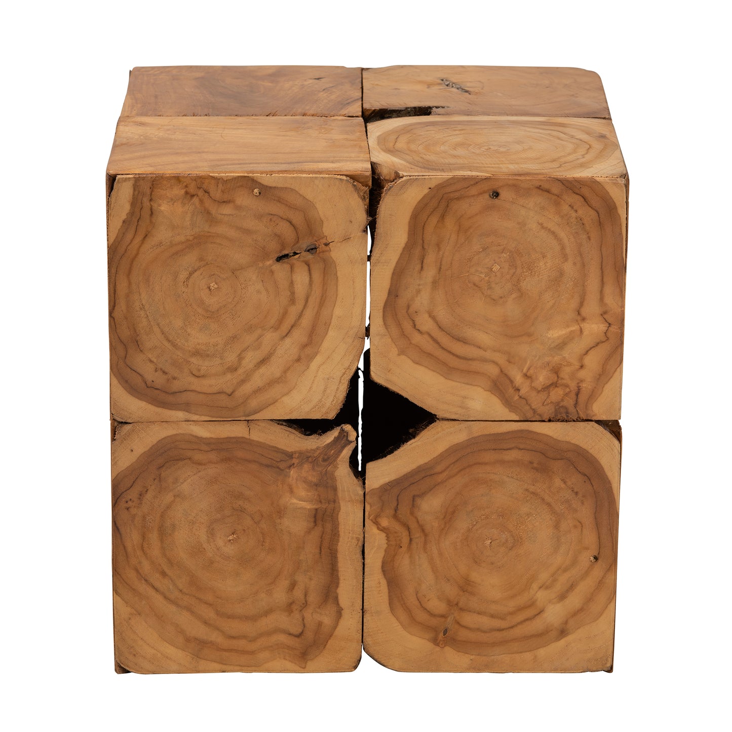 Baxton Studio bali & pari Eldora Rustic Transitional Natural Brown Teak Root End Table | End Tables | Modishstore - 4