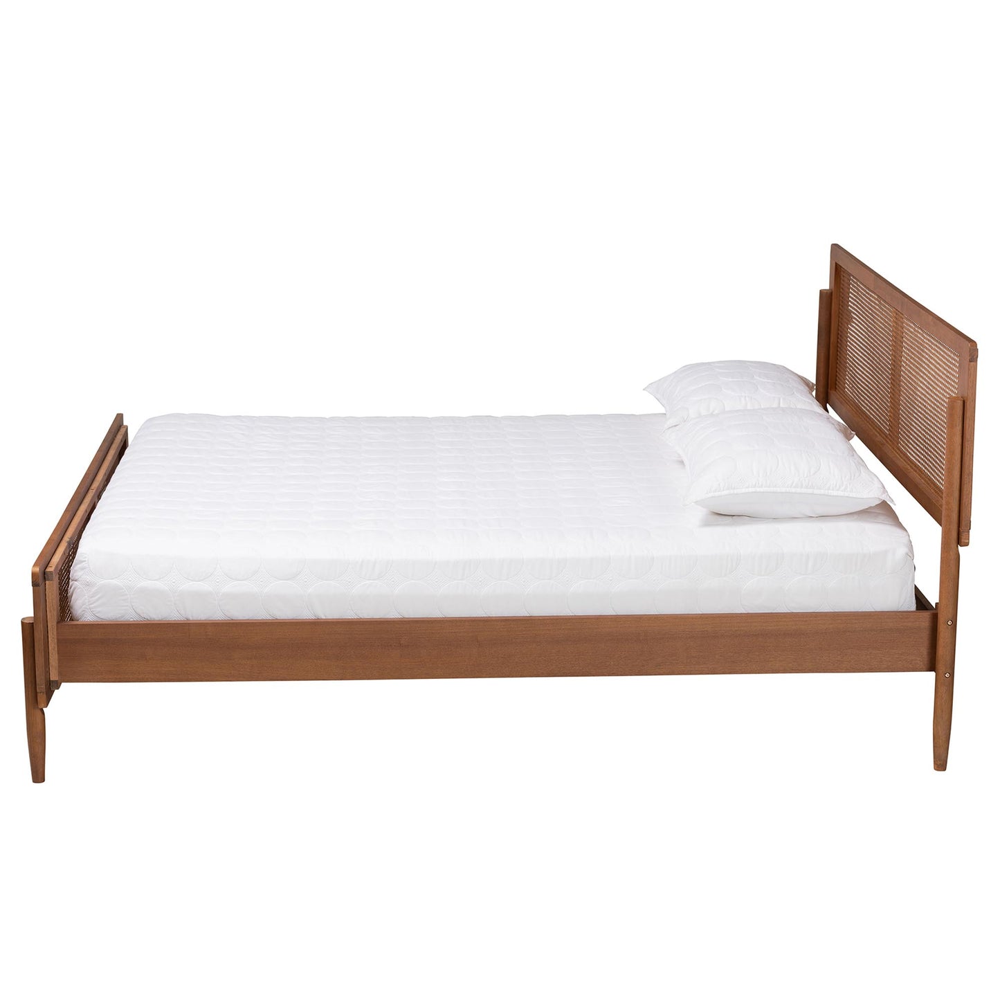 Baxton Studio Gardwin Mid-Century Modern Ash Walnut Finished Wood King Size Platform Bed | Beds | Modishstore - 3