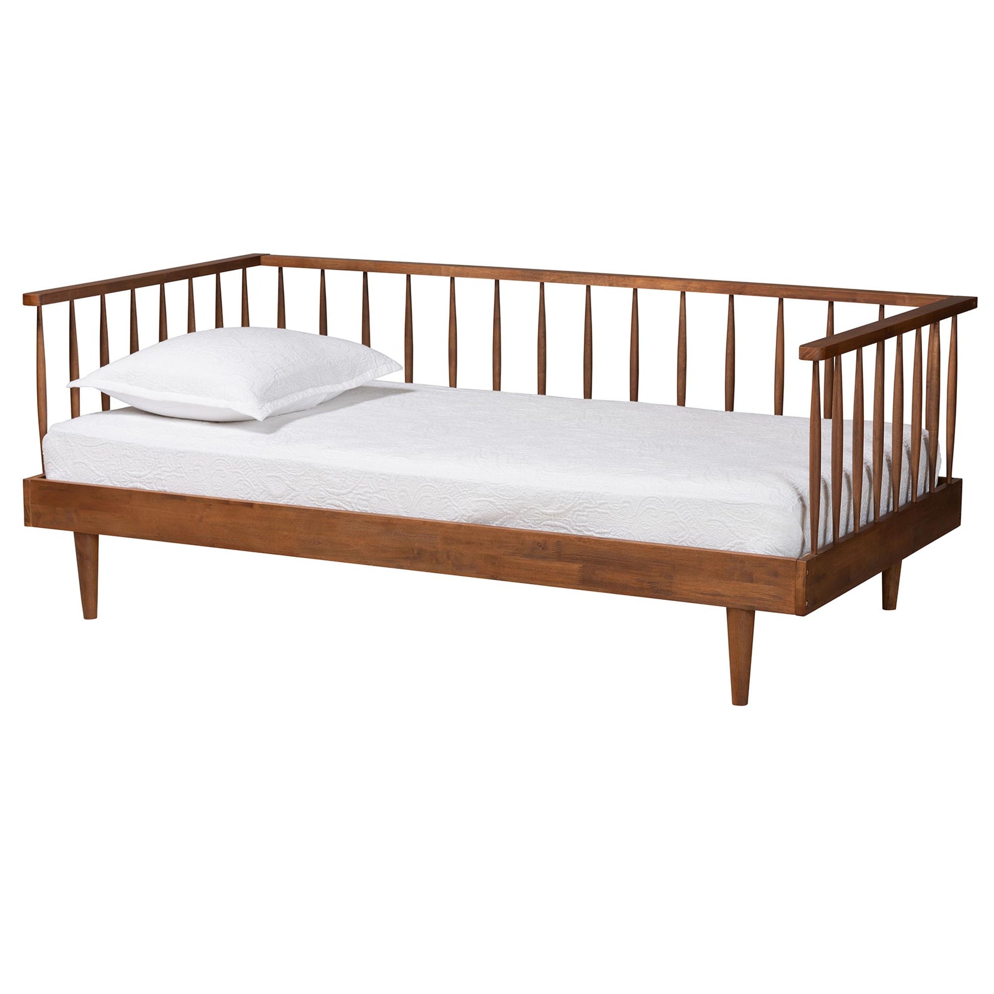 Baxton Studio Matilda Mid-Century Modern Ash Walnut Finished Wood Twin Size Daybed | Daybeds | Modishstore - 2