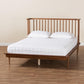 Baxton Studio Flint Mid-Century Modern Ash Walnut Finished Wood King Size Platform Bed | Beds | Modishstore - 10