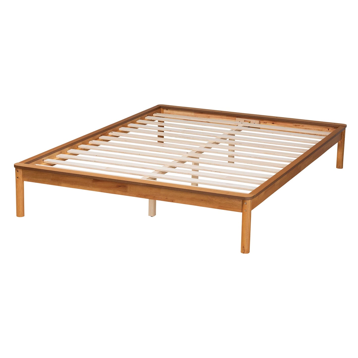 Baxton Studio Efren Mid-Century Modern Honey Oak Finished Wood Full Size Bed Frame | Beds | Modishstore - 4