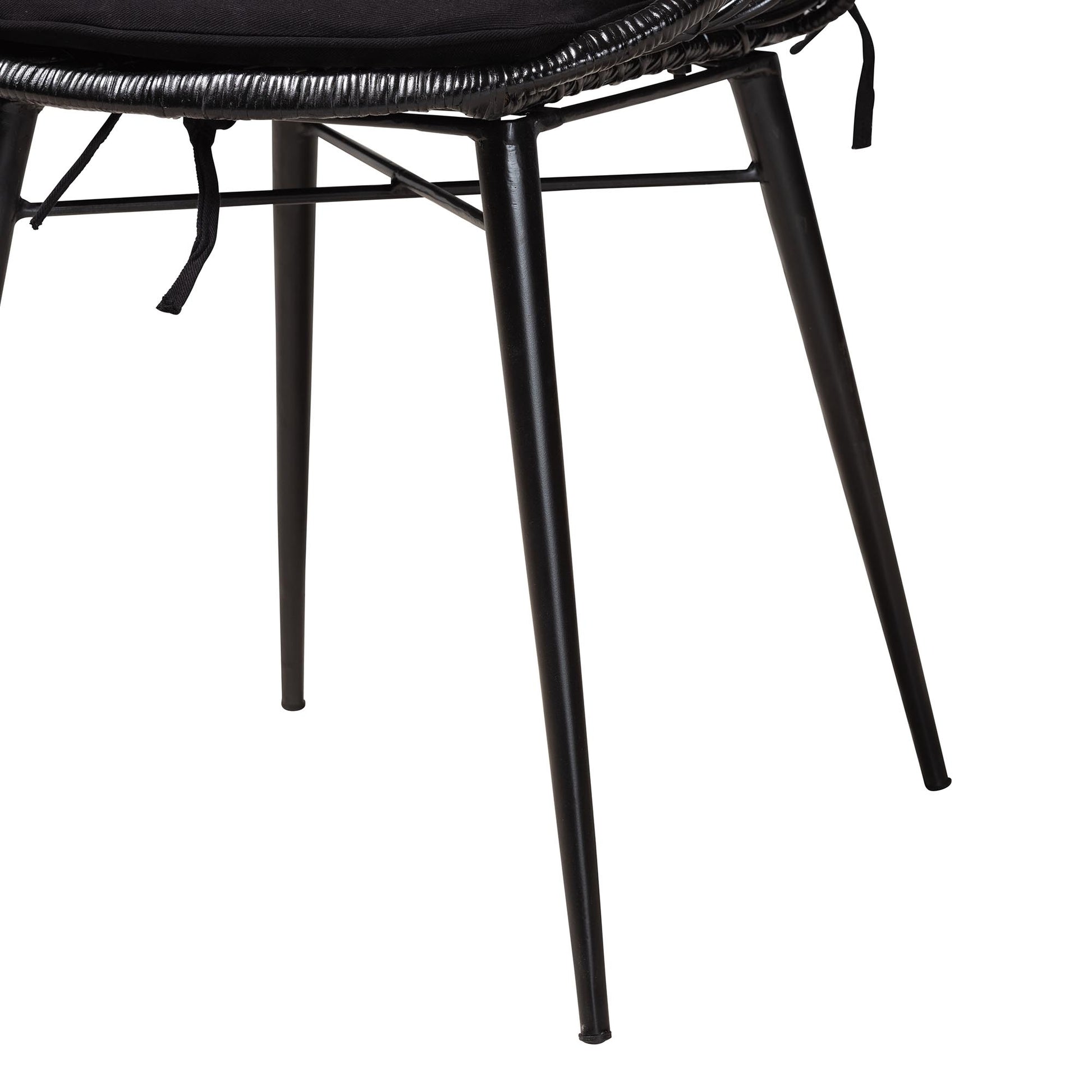 Baxton Studio Sabelle Modern Bohemian Black Finished Wood and Rattan 5-Piece Dining Set | Dining Sets | Modishstore - 7