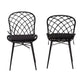 Baxton Studio bali & pari Sabelle Modern Bohemian Black Finished Rattan and Metal 2-Piece Dining Chair Set | Dining Chairs | Modishstore - 3