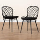 Baxton Studio bali & pari Sabelle Modern Bohemian Black Finished Rattan and Metal 2-Piece Dining Chair Set | Dining Chairs | Modishstore - 9