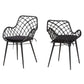 Baxton Studio bali & pari Ballerina Modern Bohemian Black Finished Rattan and Metal 2-Piece Dining Chair Set | Dining Chairs | Modishstore - 2