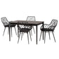 Baxton Studio Ballerina Modern Bohemian Black Finished Wood and Rattan 5-Piece Dining Set | Dining Sets | Modishstore - 4