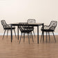 Baxton Studio Ballerina Modern Bohemian Black Finished Wood and Rattan 5-Piece Dining Set | Dining Sets | Modishstore - 2