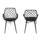 Baxton Studio bali & pari Ballerina Modern Bohemian Black Finished Rattan and Metal 2-Piece Dining Chair Set | Dining Chairs | Modishstore - 3