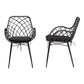 Baxton Studio bali & pari Ballerina Modern Bohemian Black Finished Rattan and Metal 2-Piece Dining Chair Set | Dining Chairs | Modishstore - 4