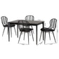 Baxton Studio Brenna Modern Bohemian Black Finished Wood and Rattan 5-Piece Dining Set | Dining Sets | Modishstore - 10