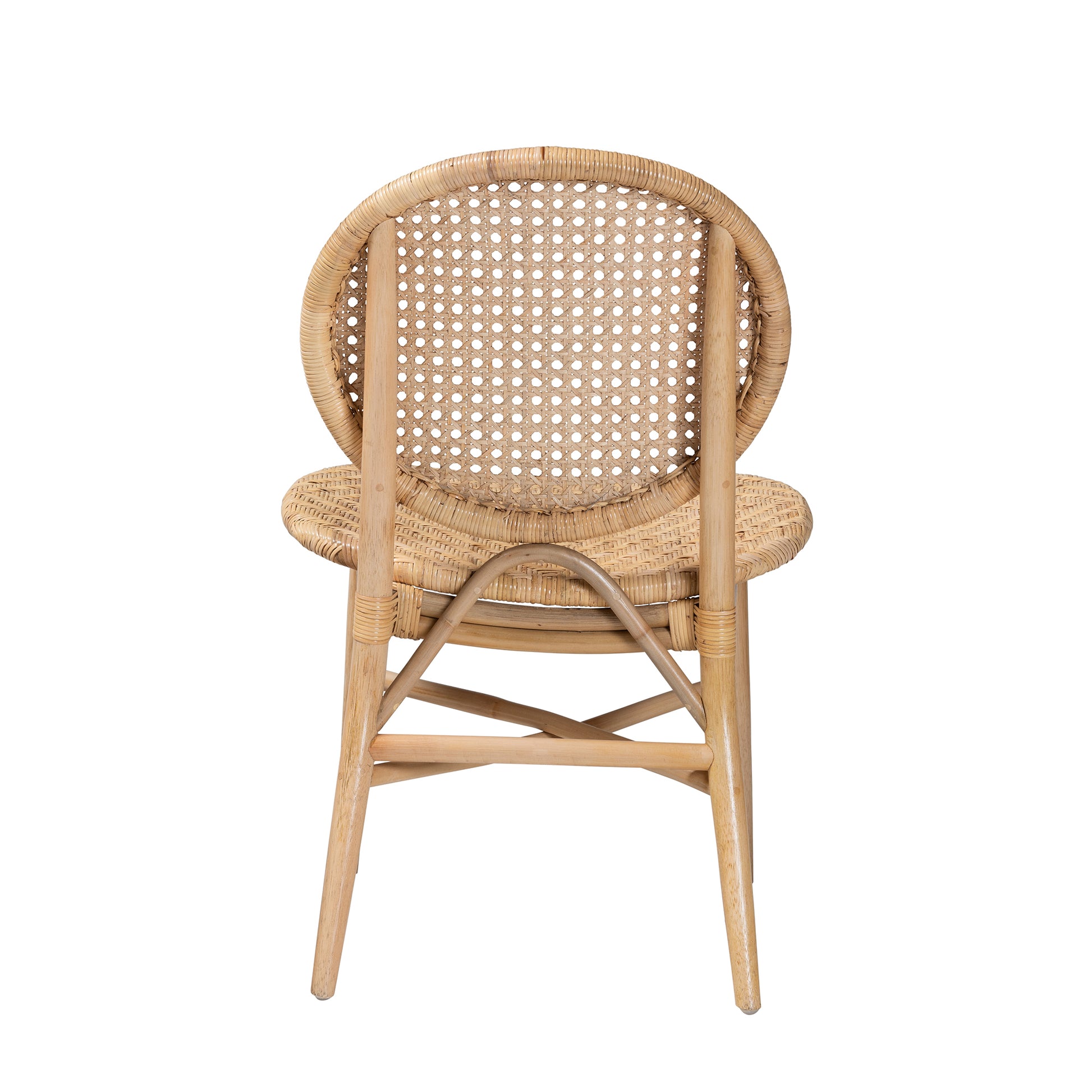 Baxton Studio bali & pari Osaka Modern Bohemian Natural Brown Rattan Dining Chair | Dining Chairs | Modishstore - 5