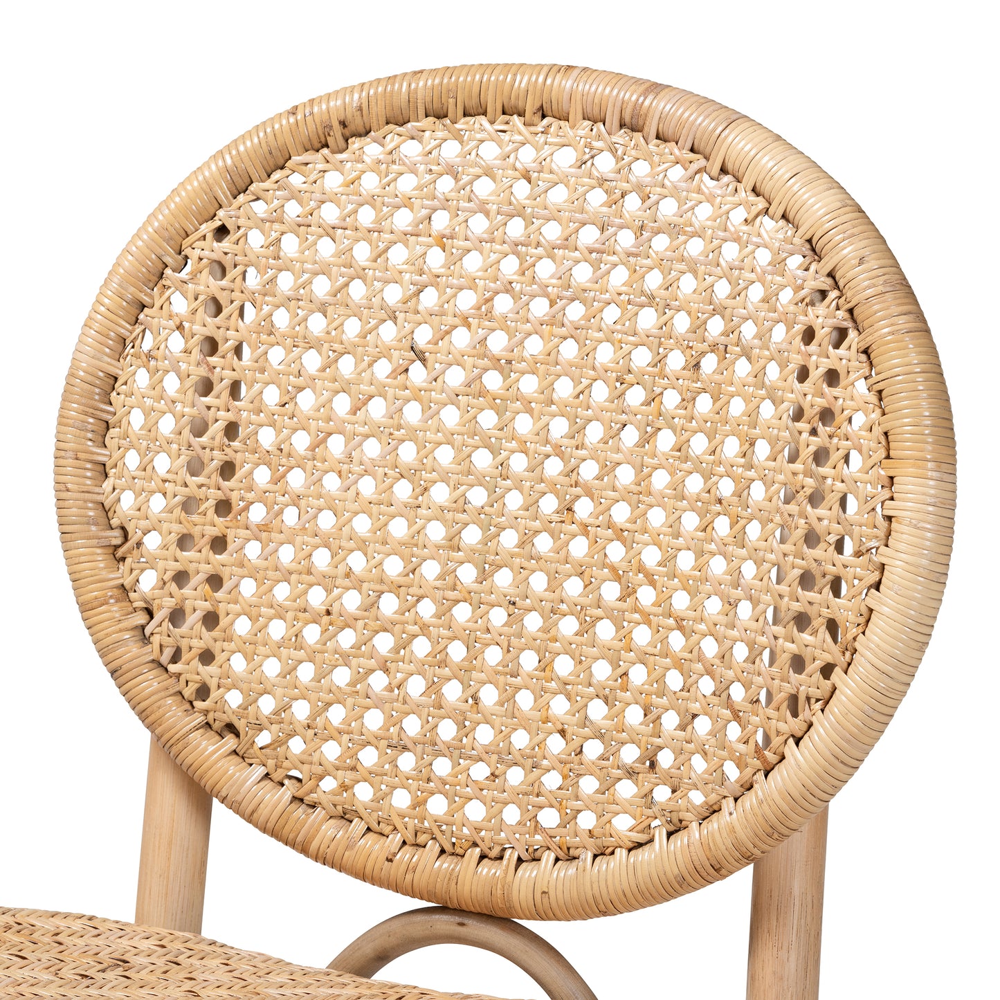 Baxton Studio bali & pari Osaka Modern Bohemian Natural Brown Rattan Dining Chair | Dining Chairs | Modishstore - 6