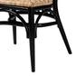 Baxton Studio bali & pari Parthenia Mid-Century Modern Two-Tone Black and Walnut Brown Finished Mahogany Wood and Natural Rattan Dining Chair | Dining Chairs | Modishstore - 7