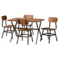 Baxton Studio Irwin Modern Industrial Walnut Brown Finished Wood and Black Metal 5-Piece Dining Set | Dining Sets | Modishstore - 2