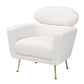 Baxton Studio Fantasia Modern and Contemporary Ivory Boucle Upholstered and Gold Metal Armchair | Armchairs | Modishstore - 4