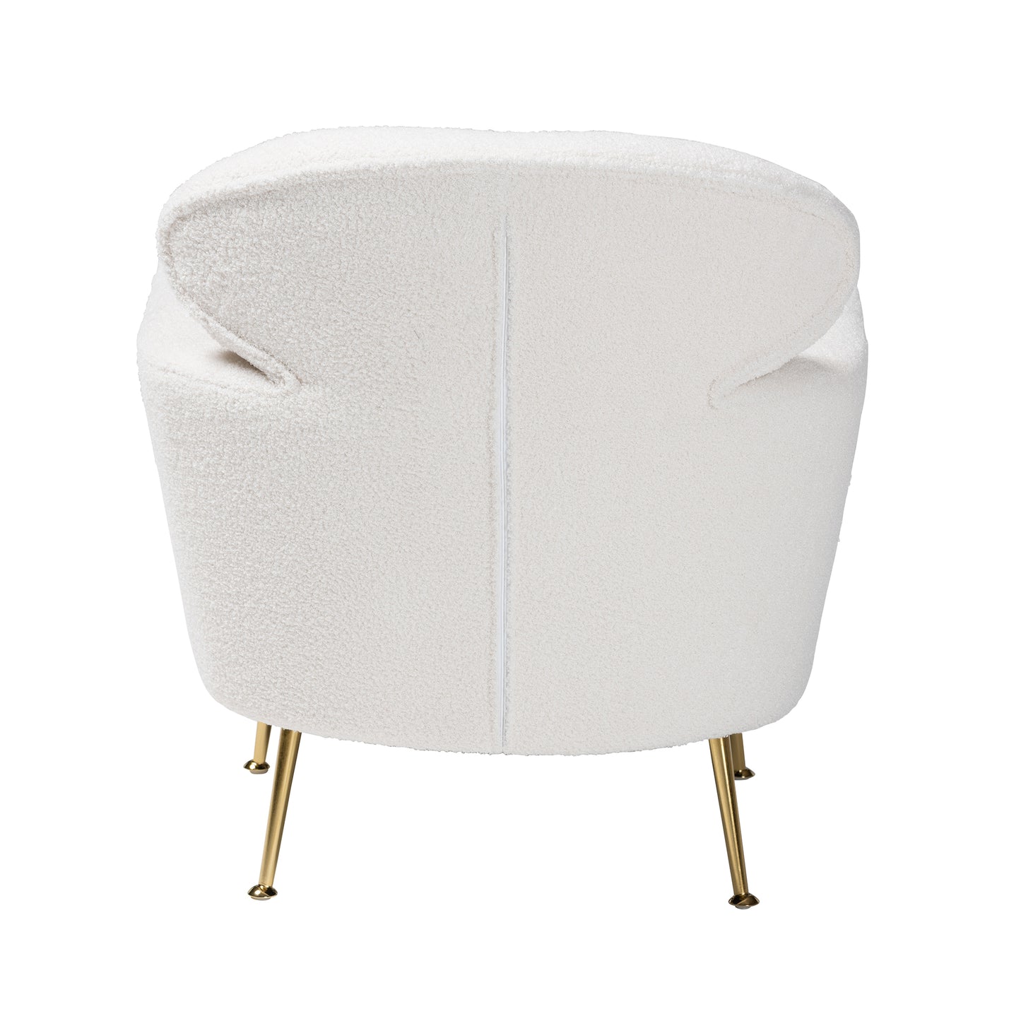 Baxton Studio Fantasia Modern and Contemporary Ivory Boucle Upholstered and Gold Metal Armchair | Armchairs | Modishstore - 7