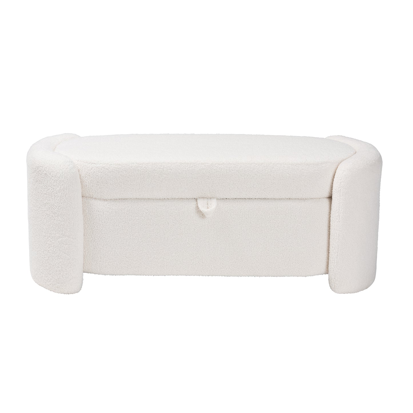 Baxton Studio Oakes Modern and Contemporary Ivory Boucle Upholstered Storage Bench | Benches | Modishstore - 4